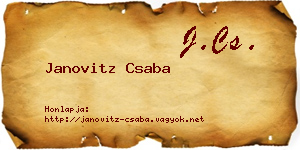 Janovitz Csaba névjegykártya